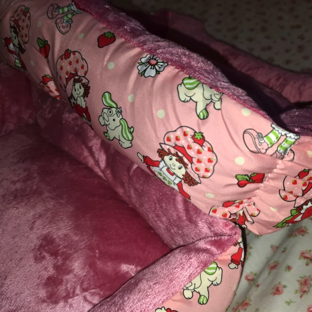 Strawberry Shortcake and Pupcake Plush Pet Bed Velvety Lining Very Cushy, BNWT